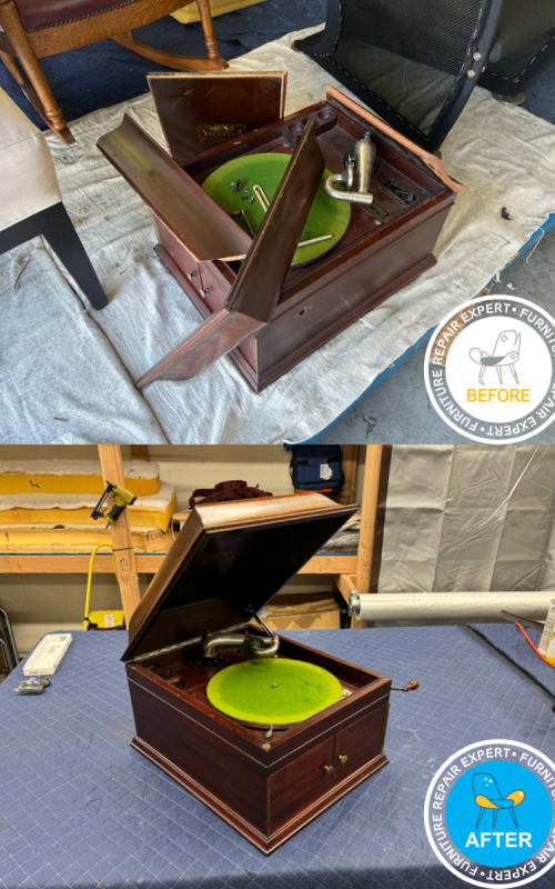 antique music box wooden repair