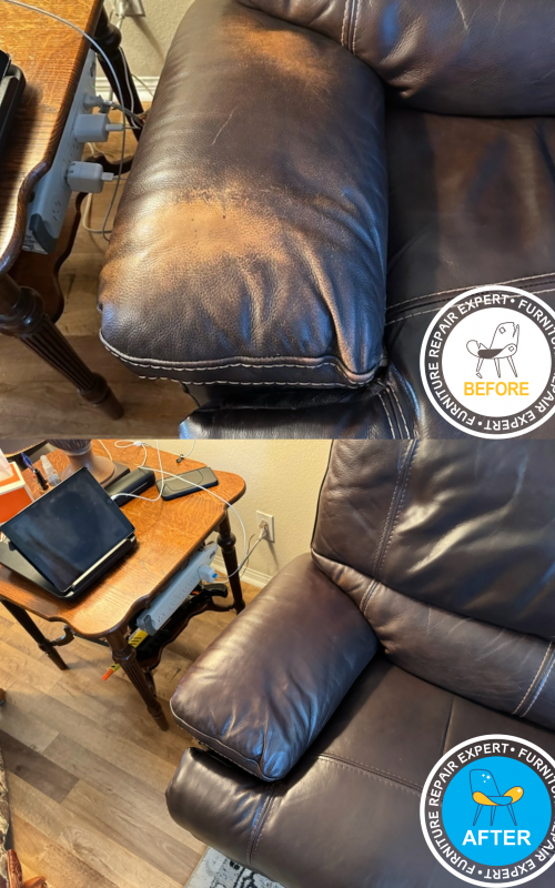 Restoring leather on a chair