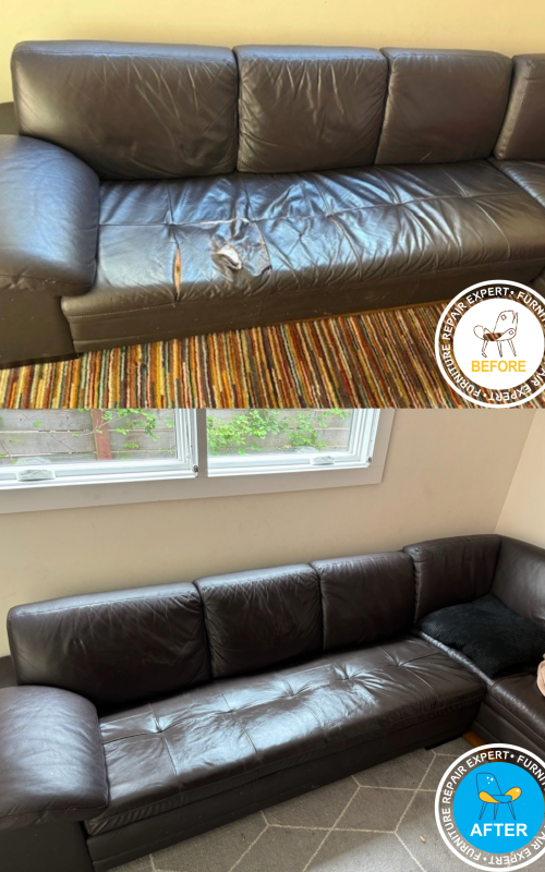 leather corner sofa restore